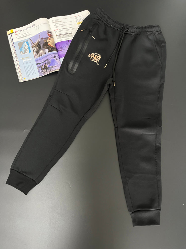51144326 Men Black Zip Up Jacket Tracksuit 2 Piece Sport Jogger Pants Athleisure Set M-XXL