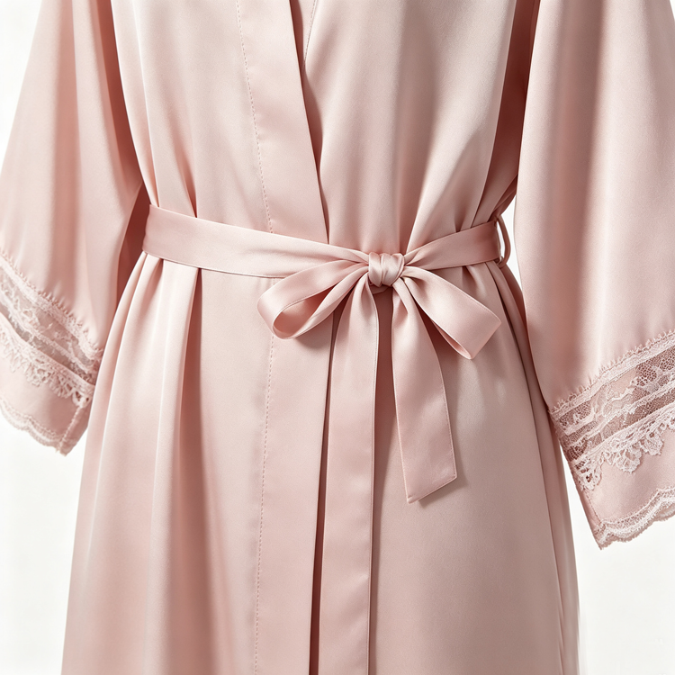 51194325 Women Satin Pajama Set Lace Trim Sleepwear Robe Cami Top Shorts Long Pants Loungewear
