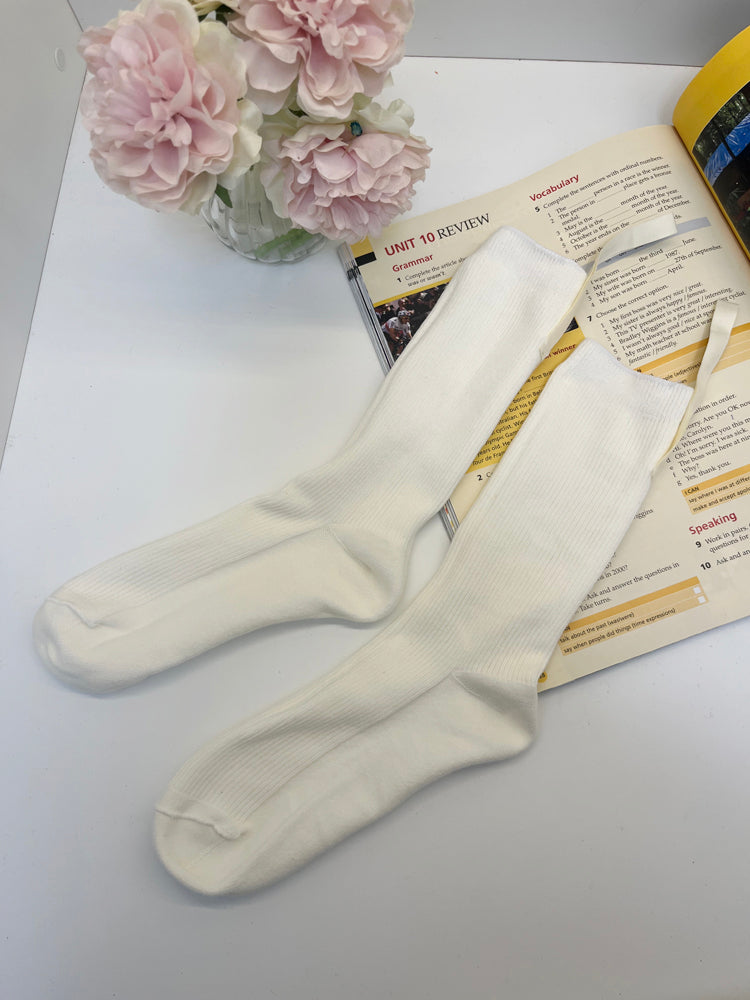 40252126 Double  cloth  simple black, white and gray cotton socks