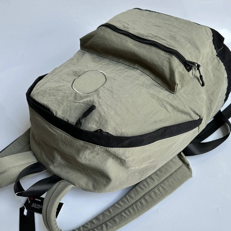 51154808 Small Washed Nylon Backpack Embossed Logo Lightweight Casual School Travel Daypack