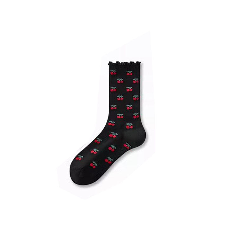 40280181 Cherry love socks long tube trendy college style pile socks