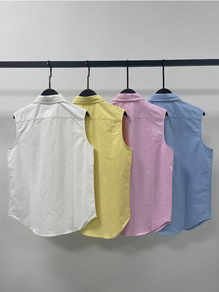 40100385 RL Pony-Cotton Oxford Sleeveless Shirt