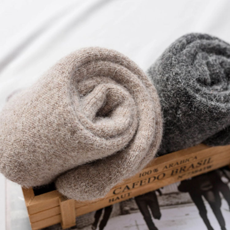 Winter thickened fleece warm solid color wool socks (1pairs)