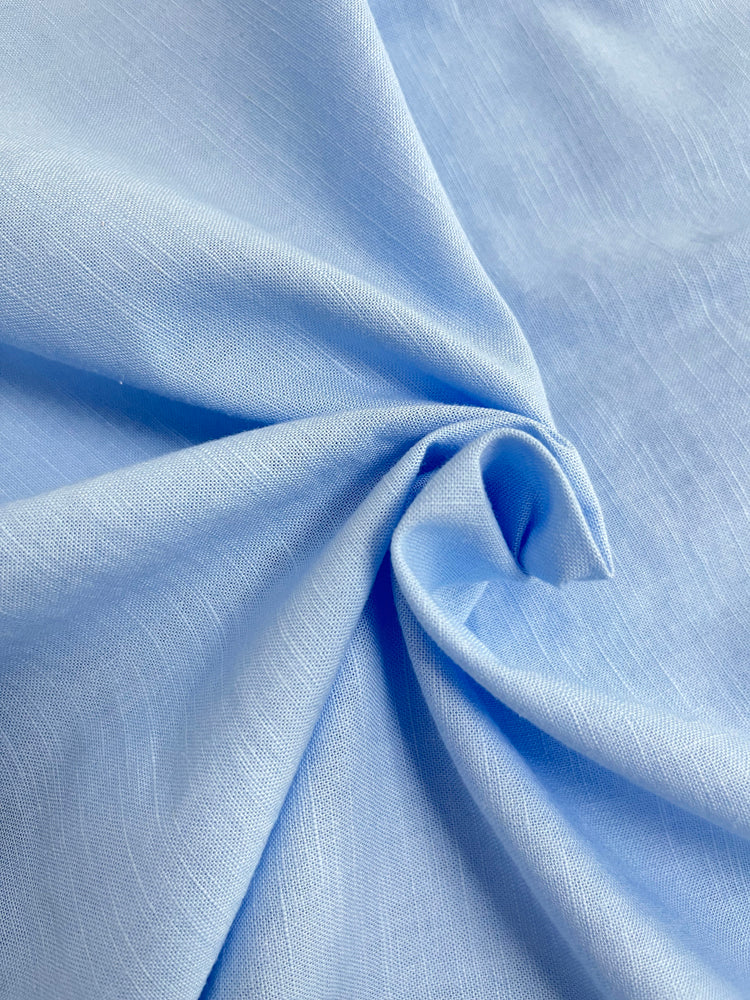 51098351 Light Blue Linen Casual Button-Down Shirt
