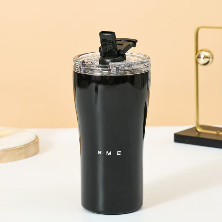 51357101 Colorful Stainless Steel Tumbler, Insulated Travel Coffee Cup With Flip Straw Lid ( Small waist )