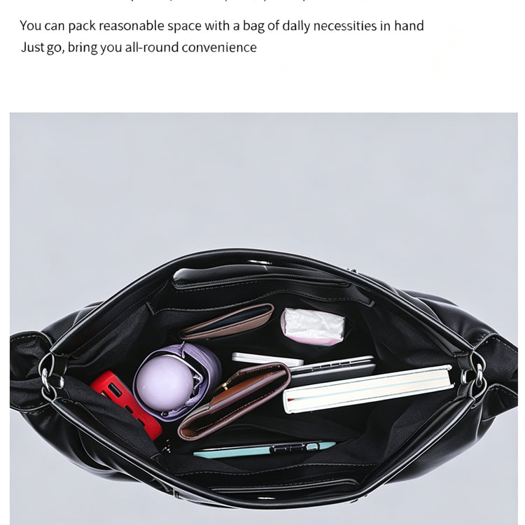 51170583 Puffy Cloud Shoulder Bag Soft PU Leather Adjustable Strap Large Capacity Crossbody Handbag