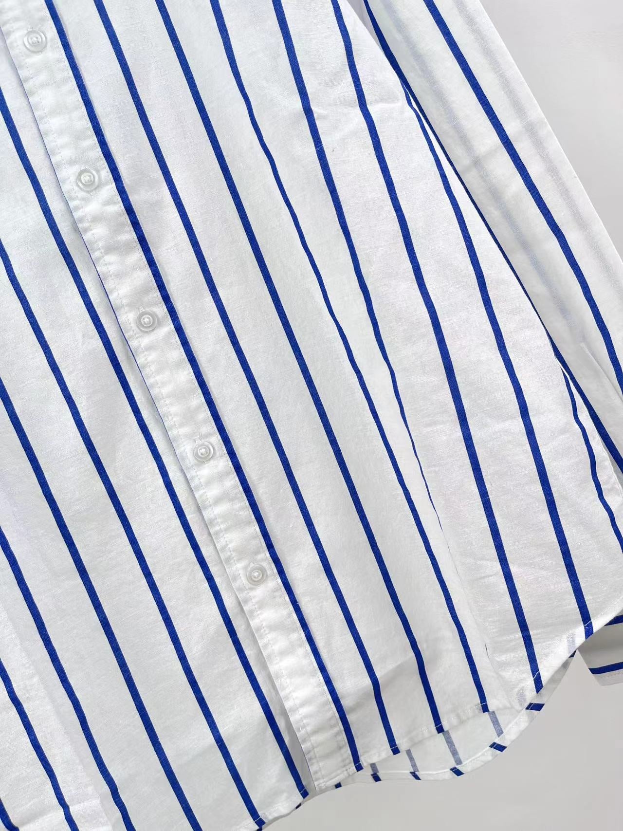 39513831 RL Stripe Long Sleeve Linen Shirt