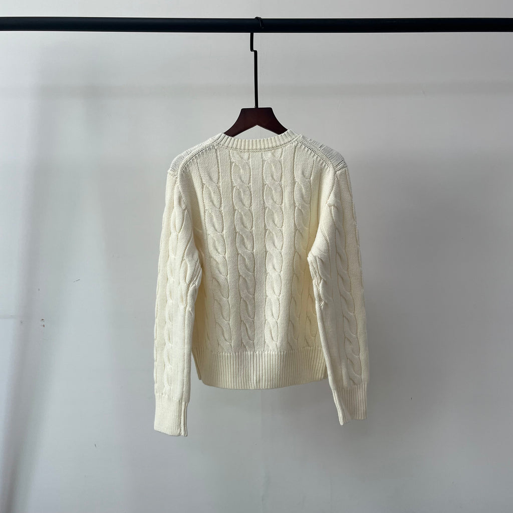 39448799 Cardigan in Natural Cable-knit Wool and Cashmere Cardigan