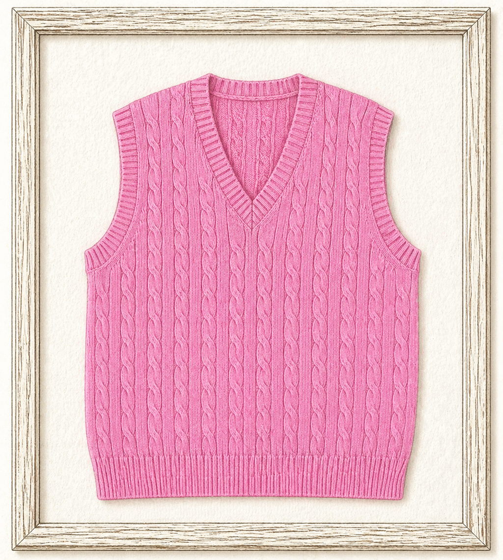 39187745 RL Cable-Knit Cotton V-Neck Sweater Vest