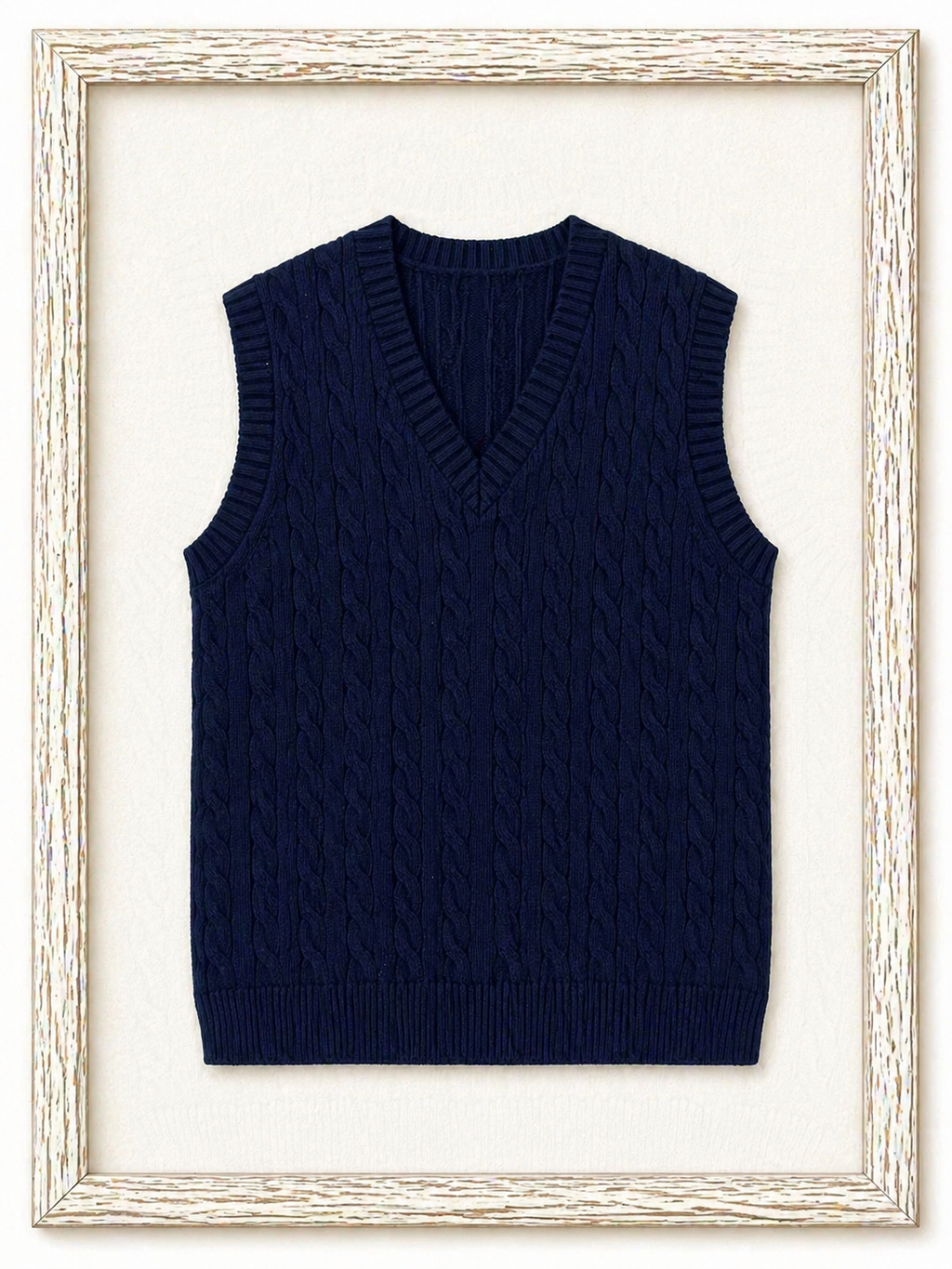 39187745 RL Cable-Knit Cotton V-Neck Sweater Vest