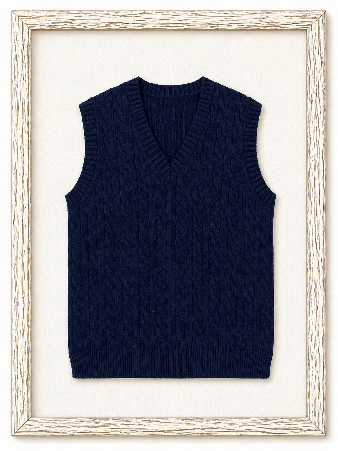 39187745 RL Cable-Knit Cotton V-Neck Sweater Vest