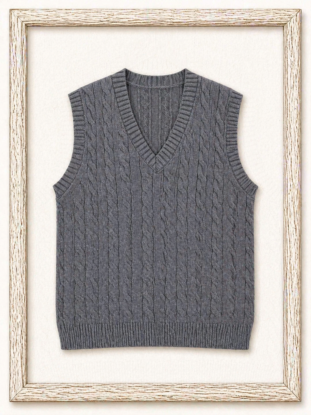 39187745 RL Cable-Knit Cotton V-Neck Sweater Vest