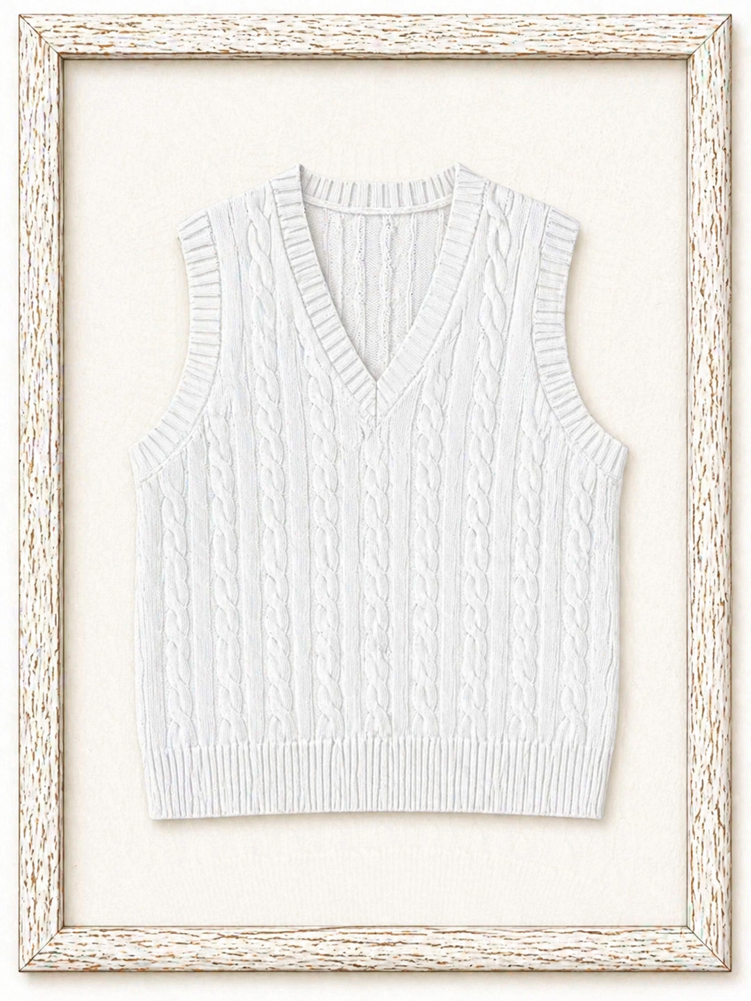 39187745 RL Cable-Knit Cotton V-Neck Sweater Vest
