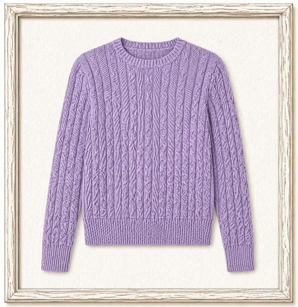 Cable-Knit Cotton Crewneck Sweater