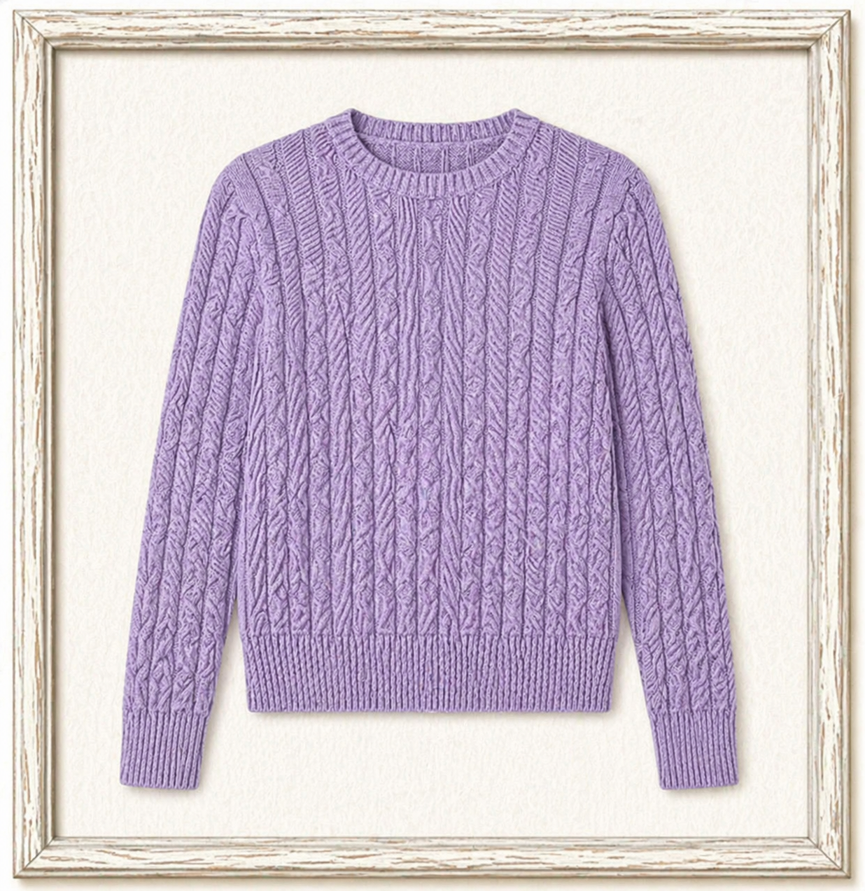 Cable-Knit Cotton Crewneck Sweater
