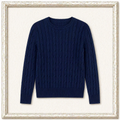 Cable-Knit Cotton Crewneck Sweater