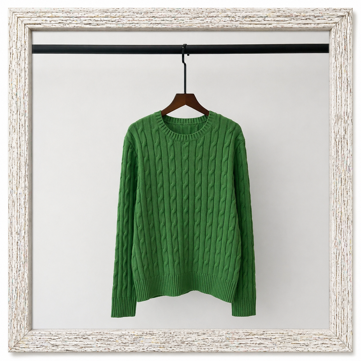 Cable-Knit Cotton Crewneck Sweater