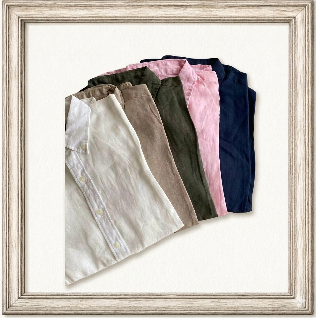 Blue Pony Men's Long Sleeve Linen Shirt