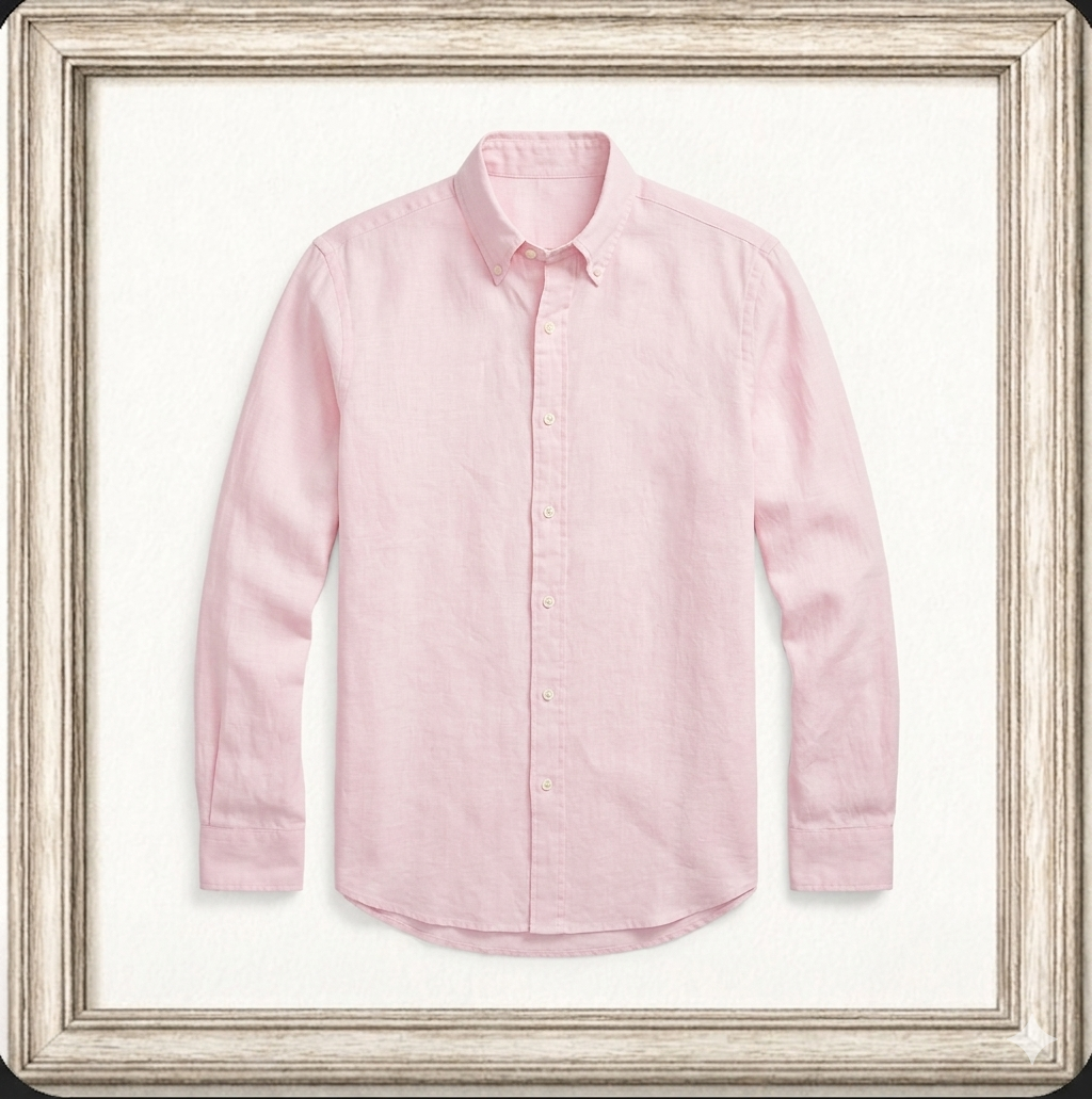 Blue Pony Men's Long Sleeve Linen Shirt