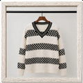 39277591 RL Cable-Knit Wool-Cashmere V-Neck Sweater Jumper