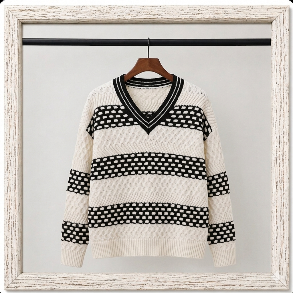 39277591 RL Cable-Knit Wool-Cashmere V-Neck Sweater Jumper
