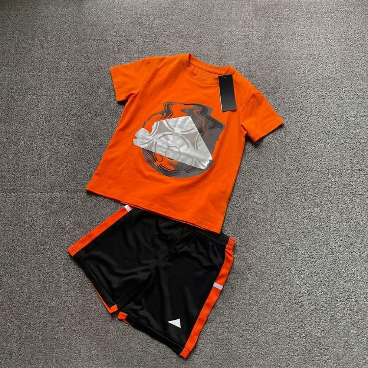 40560418 Kids Soccer Outfit Boys Short Sleeve T-Shirt Shorts 2 Piece Sports Tracksuit Set