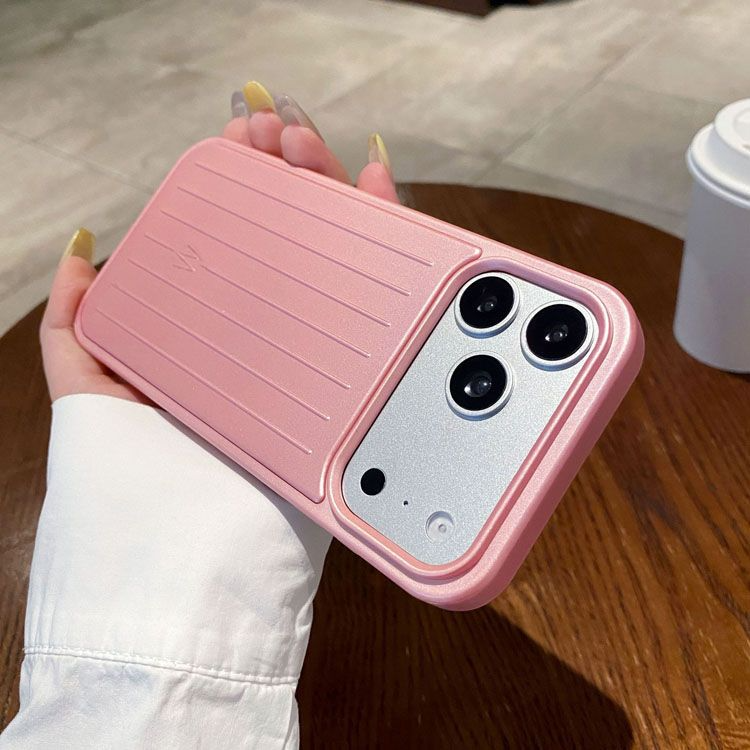 51127638 Metallic Striped Case - Luggage Style Aluminum Texture Phone Cover