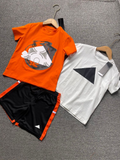 40560418 Kids Soccer Outfit Boys Short Sleeve T-Shirt Shorts 2 Piece Sports Tracksuit Set