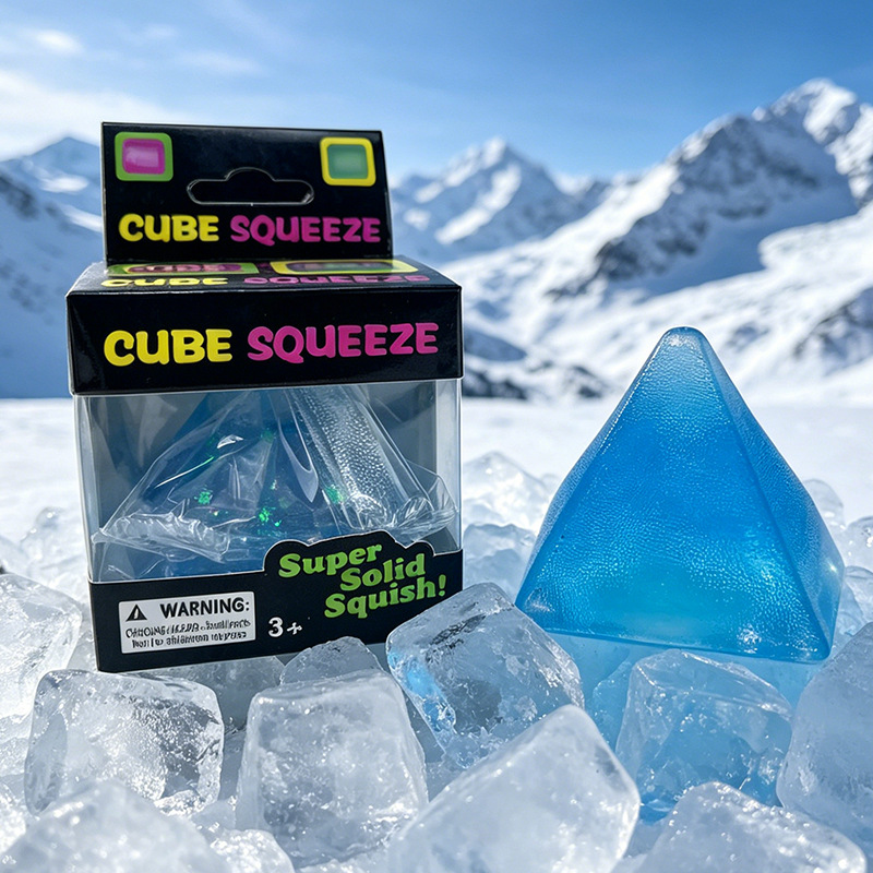 Ice Cube Soft Squeeze Fidget Toy Smile Face Stress Relief Squishy Sensory Toy Multi Shapes