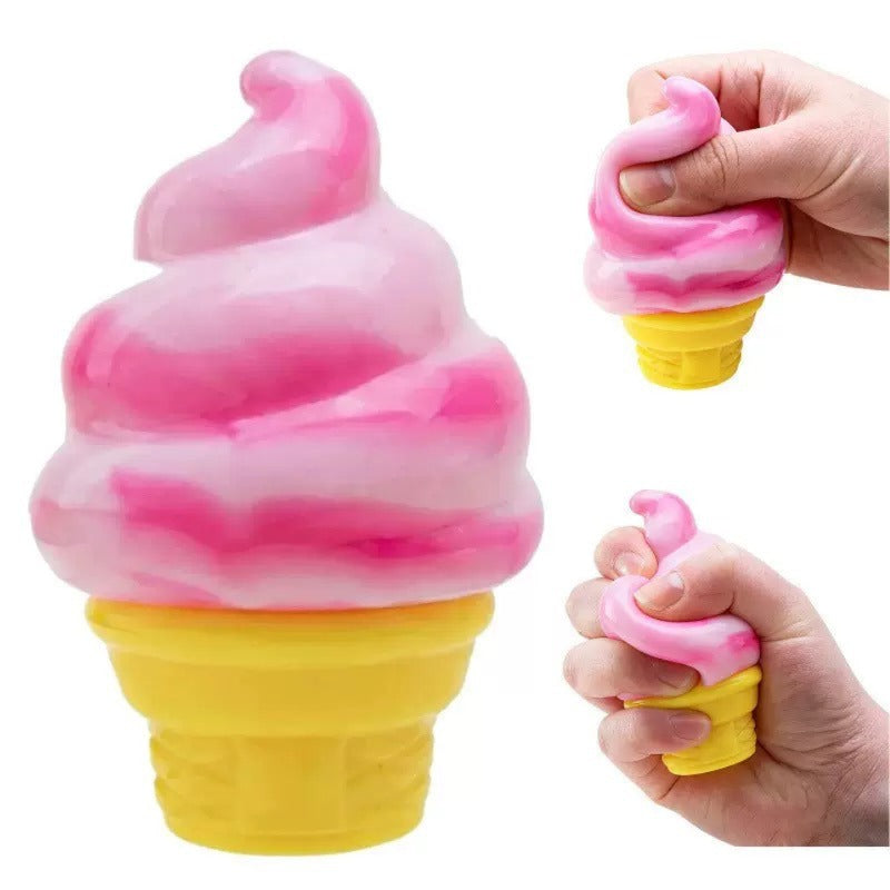 Assorted Cute Shapes Squeeze Fidget Toys Ice Cream Bear Cube Stress Relief Squish Sensory Toy Pack