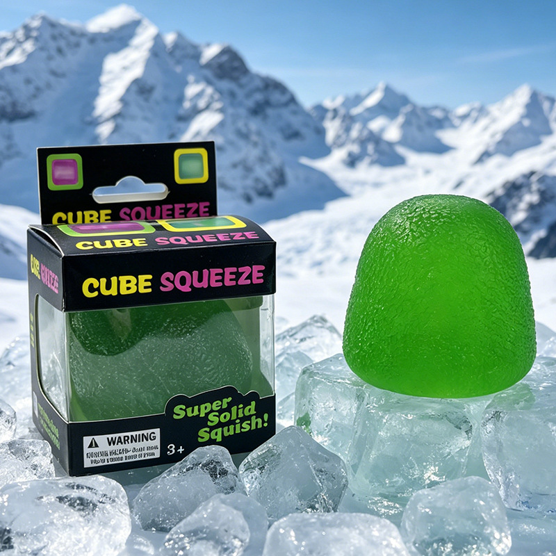 Ice Cube Soft Squeeze Fidget Toy Smile Face Stress Relief Squishy Sensory Toy Multi Shapes