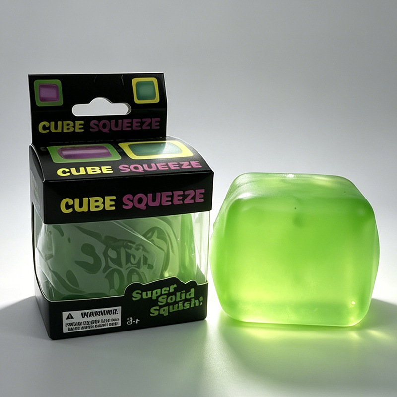 Ice Cube Soft Squeeze Fidget Toy Smile Face Stress Relief Squishy Sensory Toy Multi Shapes