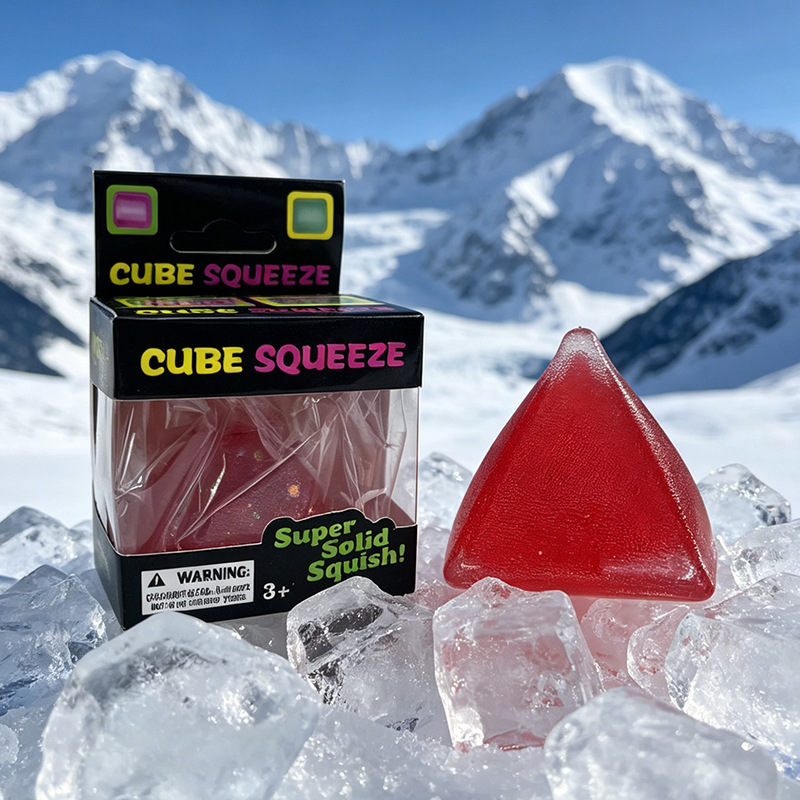 Ice Cube Soft Squeeze Fidget Toy Smile Face Stress Relief Squishy Sensory Toy Multi Shapes