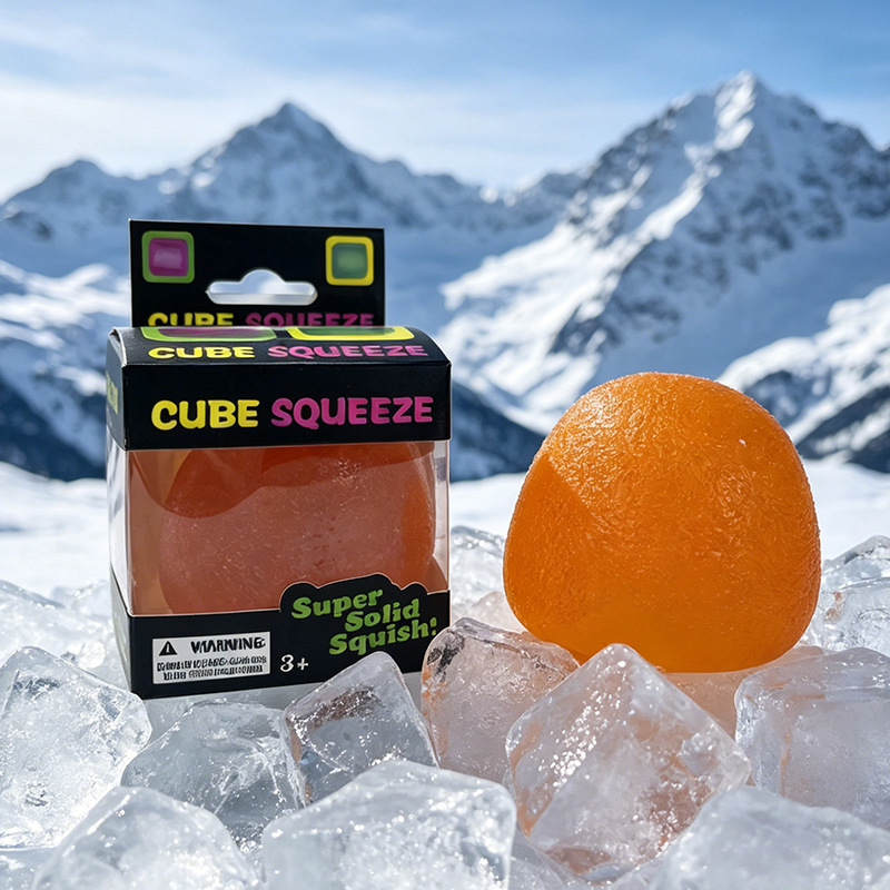 Ice Cube Soft Squeeze Fidget Toy Smile Face Stress Relief Squishy Sensory Toy Multi Shapes