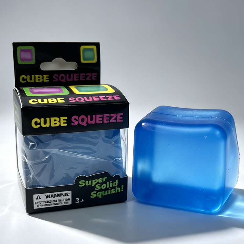 Ice Cube Soft Squeeze Fidget Toy Smile Face Stress Relief Squishy Sensory Toy Multi Shapes