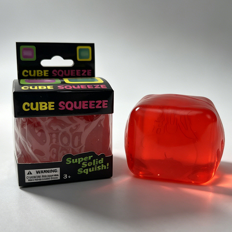 Ice Cube Soft Squeeze Fidget Toy Smile Face Stress Relief Squishy Sensory Toy Multi Shapes
