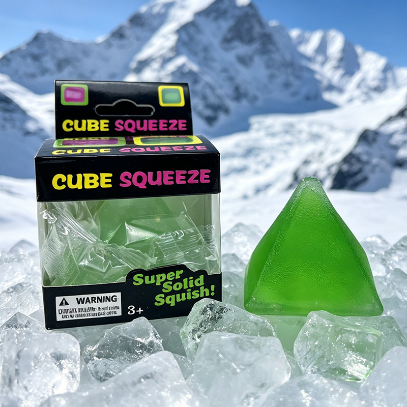 Ice Cube Soft Squeeze Fidget Toy Smile Face Stress Relief Squishy Sensory Toy Multi Shapes