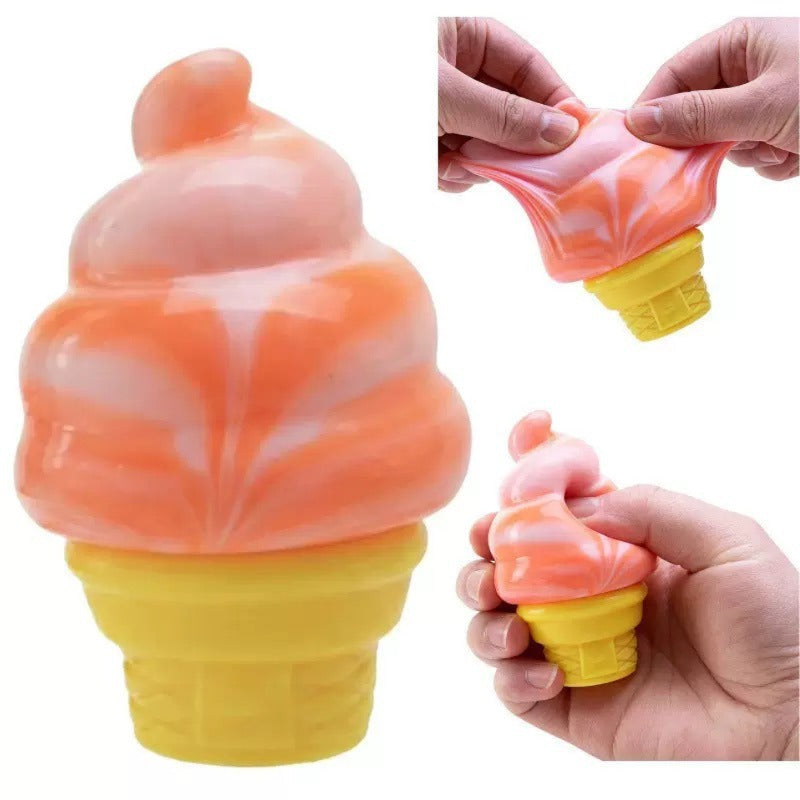 Assorted Cute Shapes Squeeze Fidget Toys Ice Cream Bear Cube Stress Relief Squish Sensory Toy Pack