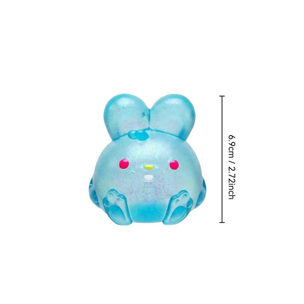 Glitter Clear Bunny Squeeze Toy Cute Rabbit Squish Stress Relief Fidget Toy Multi Colors