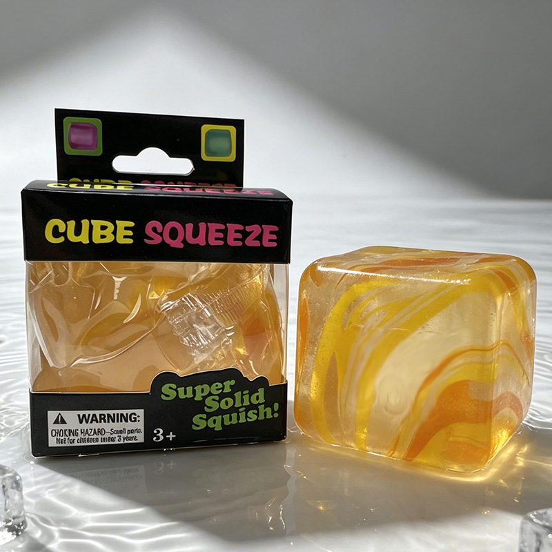 Ice Cube Soft Squeeze Fidget Toy Smile Face Stress Relief Squishy Sensory Toy Multi Shapes