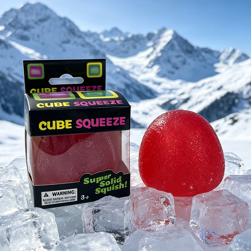 Ice Cube Soft Squeeze Fidget Toy Smile Face Stress Relief Squishy Sensory Toy Multi Shapes