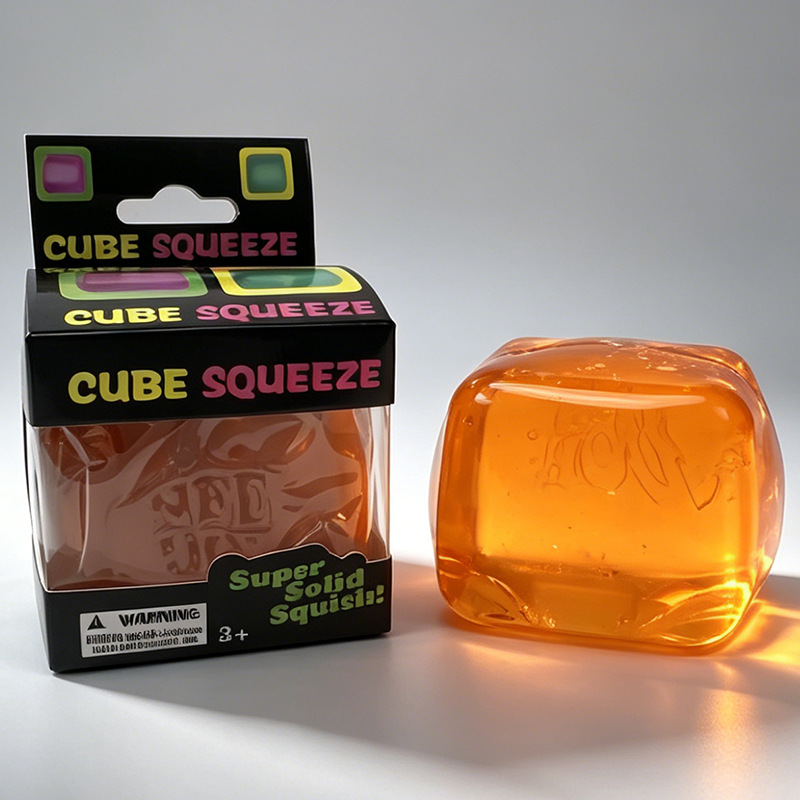 Ice Cube Soft Squeeze Fidget Toy Smile Face Stress Relief Squishy Sensory Toy Multi Shapes