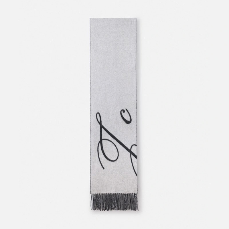 Elegant Letter Print Long Tassel Scarf Soft Warm Shawl Winter Neck Wrap for Men Women - 51309267
