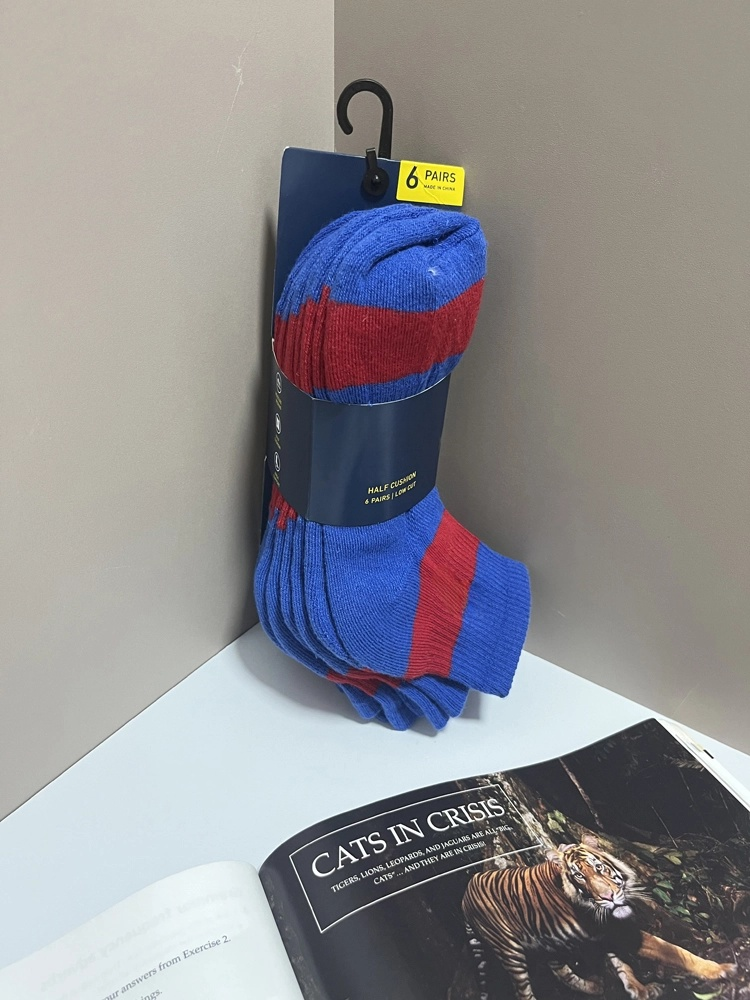 40309941 Colorful striped cotton comfortable mid-calf socks(6pairs)