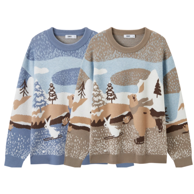 39561738RL White The Ralph & Ricky Bear Cotton Sweater for Man