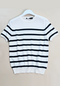 40102258 RL-Gu-Striped Short-Sleeved Sweater