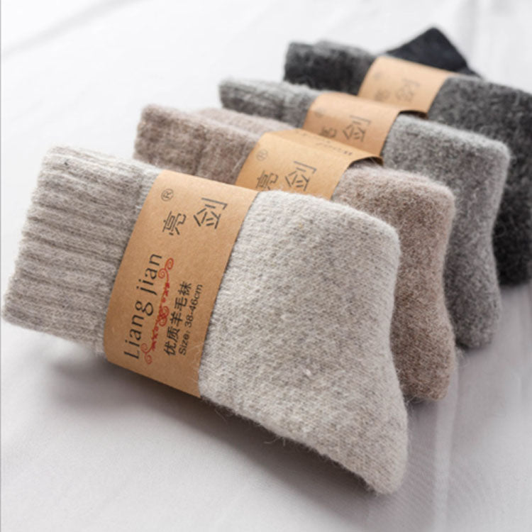 Winter thickened fleece warm solid color wool socks (1pairs)