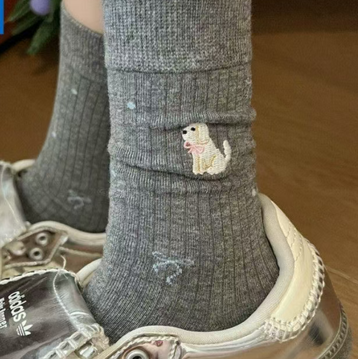 40210327 Bear Color Contrast Mid-Calf Socks