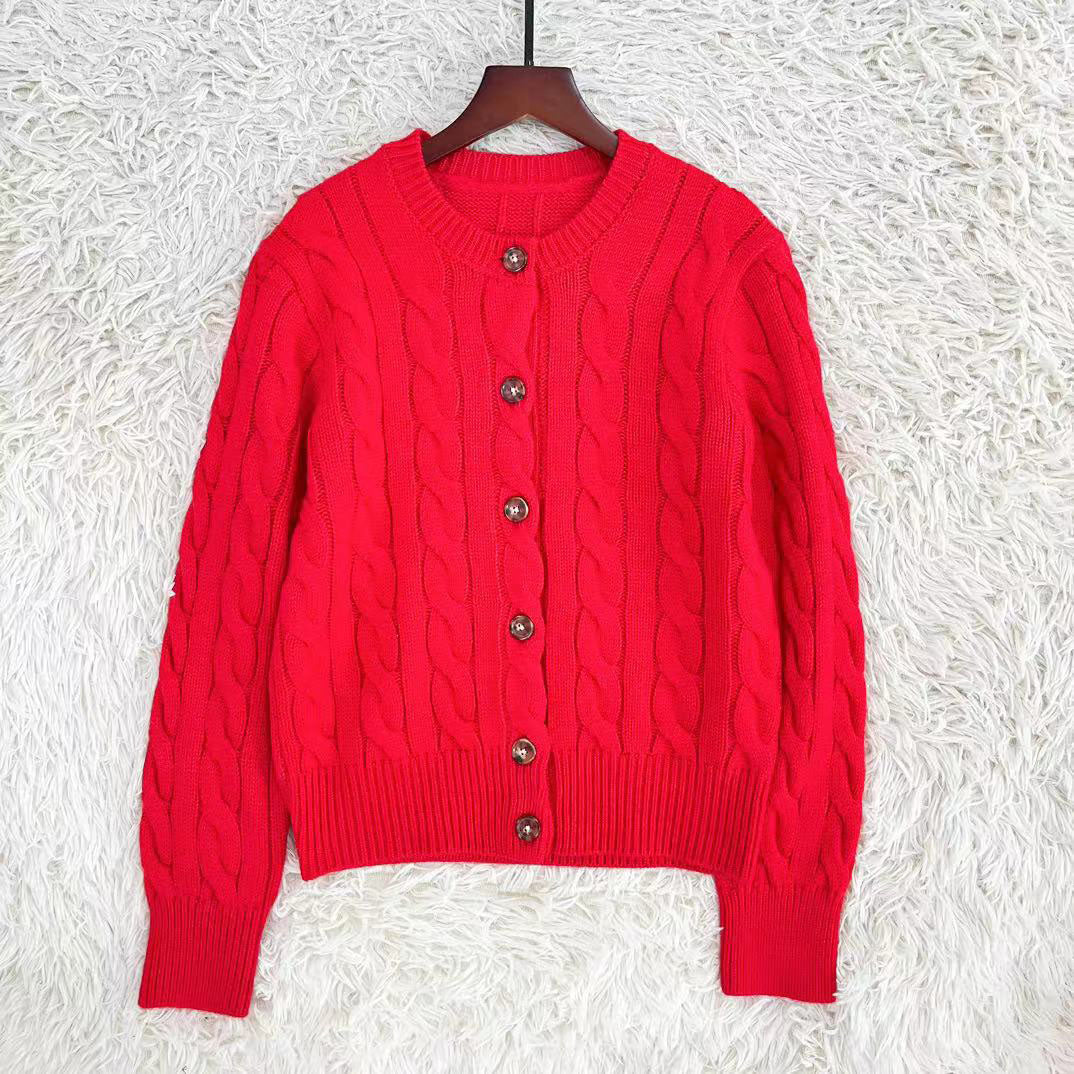 39448799 Cardigan in Natural Cable-knit Wool and Cashmere Cardigan