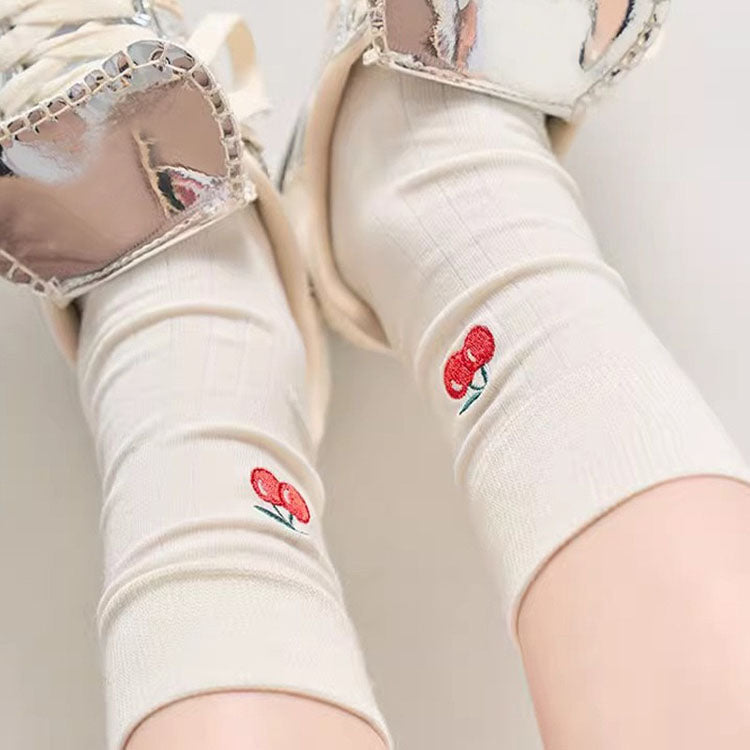 40280181 Cherry love socks long tube trendy college style pile socks